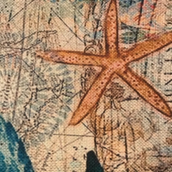 Beachy Accent throw pillow cover with sea turtle design - Picture 8 of 14